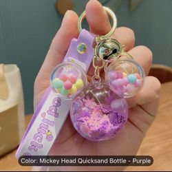 Brand New Cute Mickey Mouse Head Quicksand Keychain & Bag’s Charm