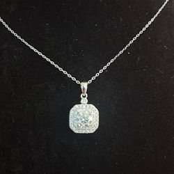 Silver 925 1 Carat Excellent Cut Diomand Test Passed High Clarity VVS White Moissanite Pendant Neackleas With A Certificate