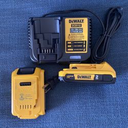 DEWALT 2  BATTERIES DRILL DEAL ( 2 Batteries 2.0 Ah + Charger  )