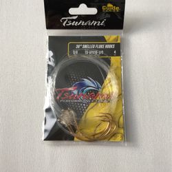 Snelled Fluke Hooke   4 In The Bag  Size 3/0