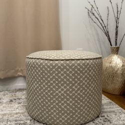 GRUNDSJÖ ottoman pouf, dot pattern dark beige/beige - IKEA US