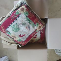 4.   16 X16 Chair Cushions With Ties To Secure To Chair If You Love Roosters You'll Love These All 4 For 19 