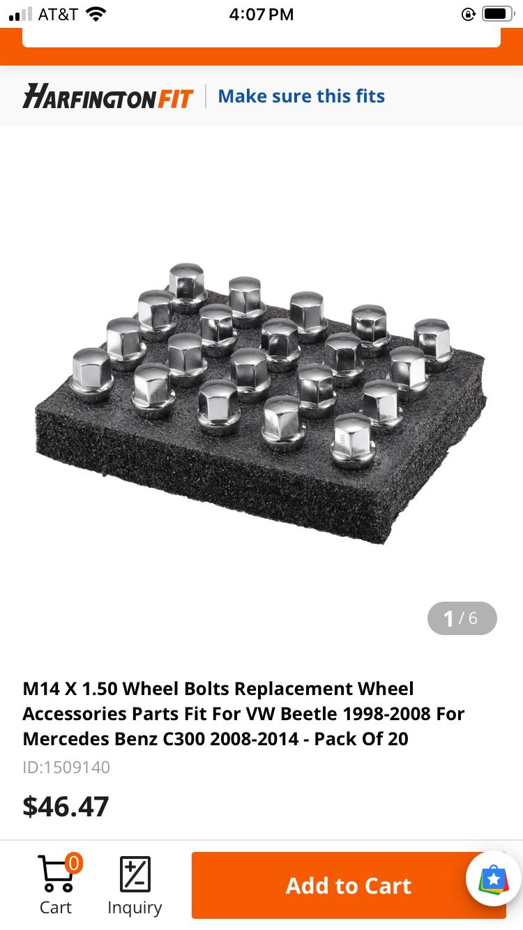 M14 x 1.50 Wheel Bolts Replacement Wheel Accessories Parts Fit for VW And Mercedes