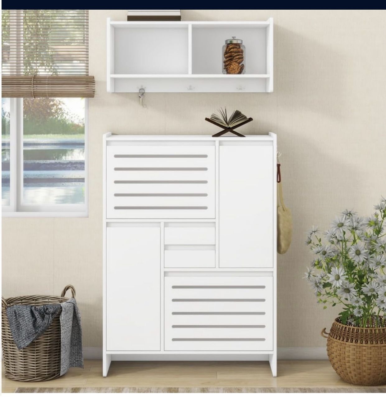 Shoe Cabinet Organizer with hanging hooks