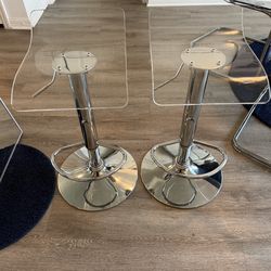 2 adjustable clear stools