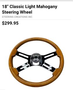 18 inch steering wheel light mahogany.