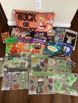 ALL Brand New Halloween decorations/activity books