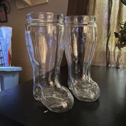 German Glass Beer Boots