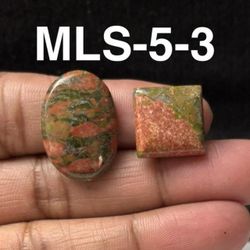 Multi-Stone Mix Shape Gemstone Cabochon-2Pc Lot-MLS-5-3