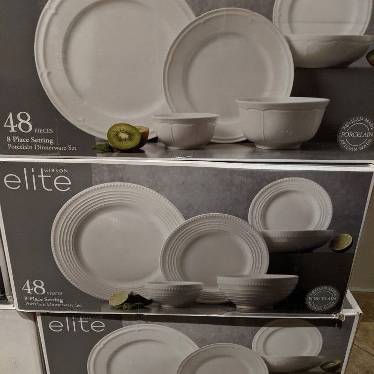 Gibson Elite 48-Piece Porcelain Dinnerware Set
various styles