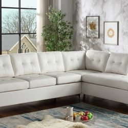 Vintage White Sectional Sofa