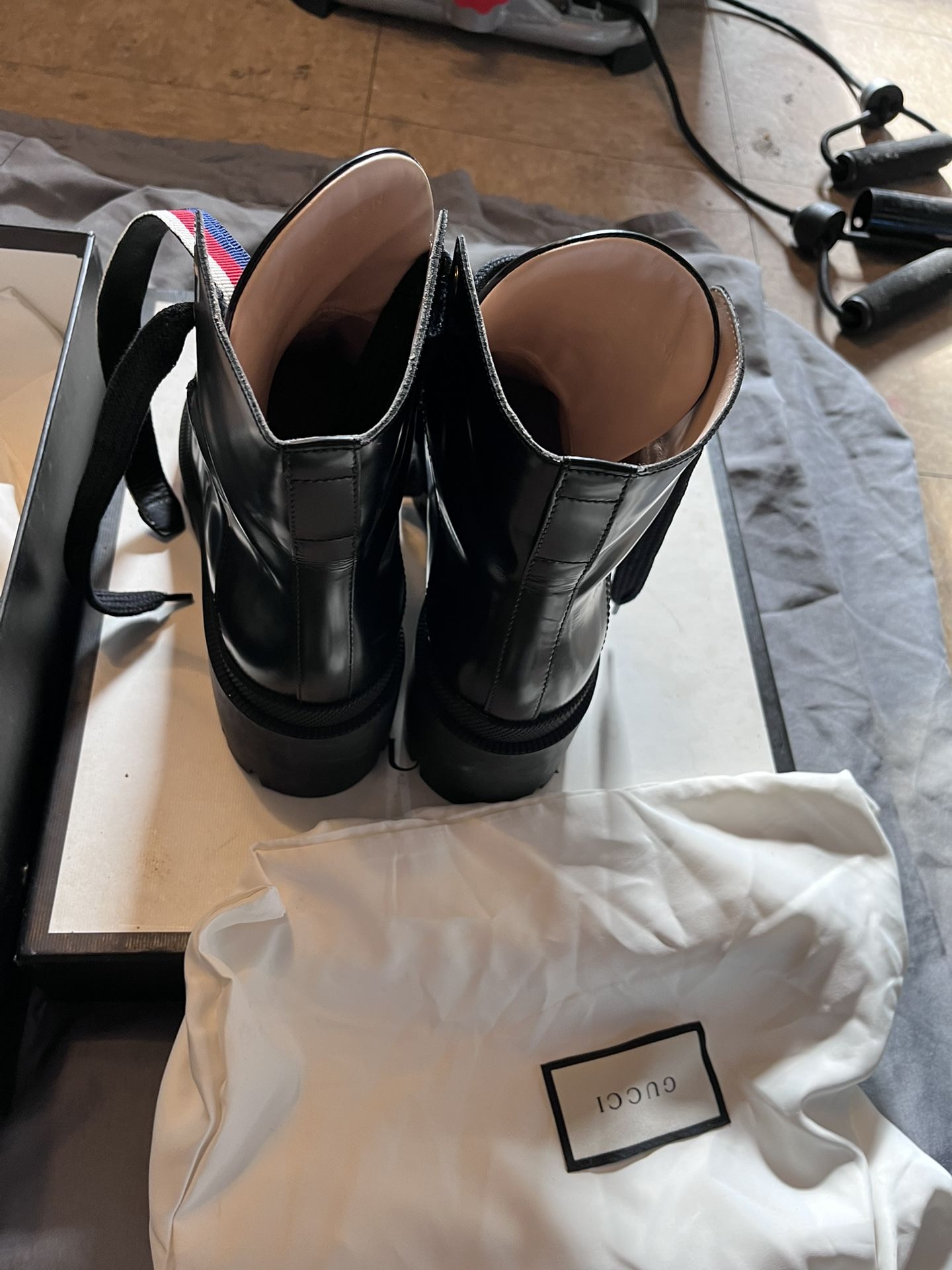 Authentic Gucci Magnum Hiking Boots β Black Leather β Size 38 β Brand New w/ Box