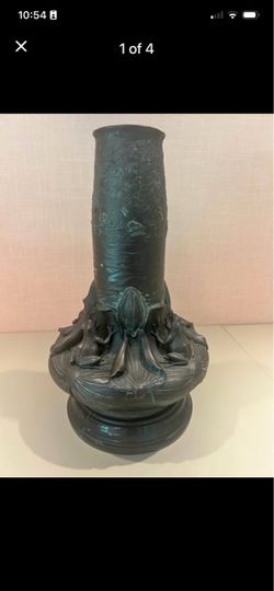 Art Nouveau Bronze Figural Vase