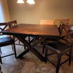 Wooded Counter Height Diningroom Table