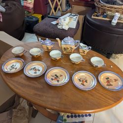 RARE EX!"MATCHING GRAPHICS DISNEY1930's HAND PAINTED"MICKEY MOUSE CHINA TEA SET"