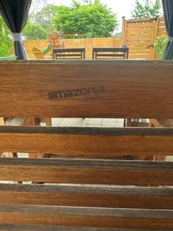 Cedar wood table 8 chairs