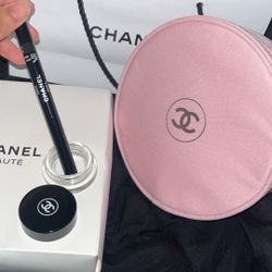 Chanel beauty make up bag with Chanel eyeliner and Chanel case