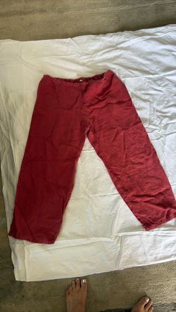 Red linen short pants