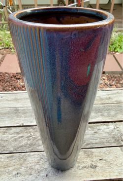 Glazed pottery vase 14”