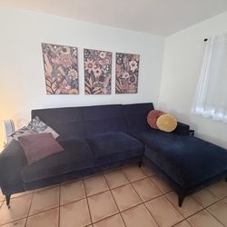 Beautiful plush couch with adjustable headrest