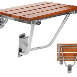 6534: Folding Shower Seat Wall Mounted, Foldable Shower Bench for Small Spaces, 400lb Capacity, 17"
