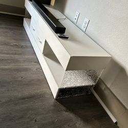 White TV Stand for TVs up to 65", Modern Entertainment Center for TVs with LED Light, High Gloss TV Console Table with Storage Drawers