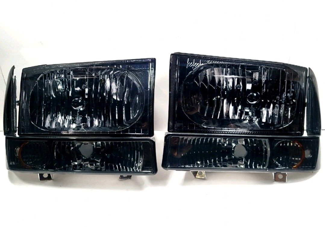 HEADLIGHTS FOR FOR 99-04 F250-F550 SUPERDUTY SMOKED
