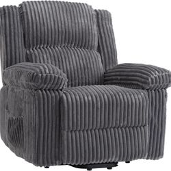 Manual Recliner Chair - Adjustable Lounge Sofa with Thick Cushion, Durable Corduroy Cover - Comfortable Armchair for Living Room