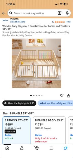 New wooden playpen