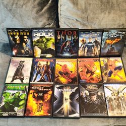 BUNDLE OF 15 MARVEL COMICS SUPERHEROES  DVD MOVIES: BLADE II, CAPTAIN AMERICA, DAREDEVIL, GHOST RIDER, HULK, IRON-MAN, SPIDER-MAN, THOR, X-MEN