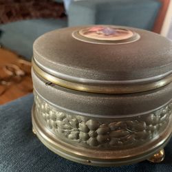 Vintage Metal Music Powder Container