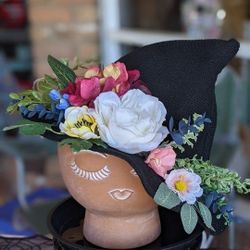 Handmade Floral Witch Hat