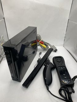 Nintendo Wii  RVL-101 Black Console W/ Wii Motion Plus Tested