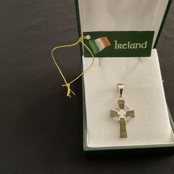 Connemara  Marble Irish Cross Necklace