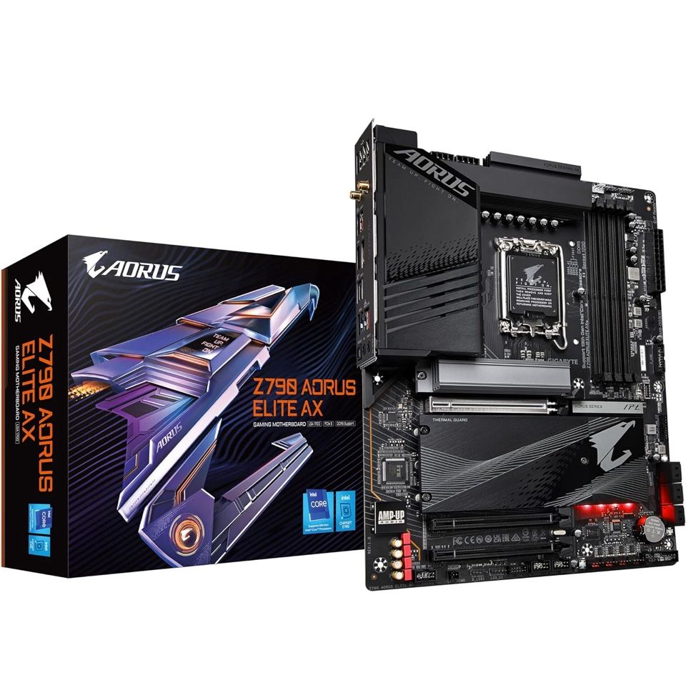 Open Box GIGABYTE Z790 AORUS Elite AX (LGA 1700/ Intel Z790/ ATX/ DDR5/ Quad M.2/ PCle 5.0/ USB 3.2 Gen2X2 Type-C/Intel WiFi 6E/ 2.5GbE LAN/Q-Flash Pl