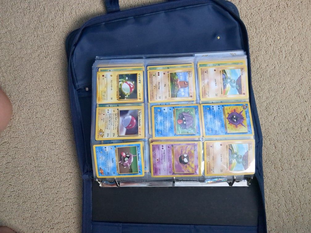 A Whole Page Of Shadowless First Edition Pokémon Cards