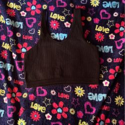 Y2K crop top black