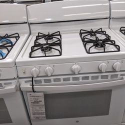 White GE Gas Range