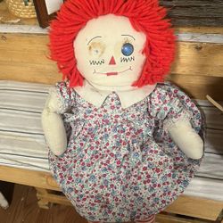 Raggedy Ann Doll Missing 1eye Ball 