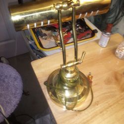 Vintage Brass Adjustable Bankers Desk  Lamp