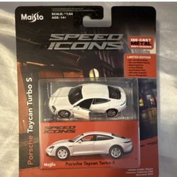 Maisto Speed Icons Porsche Taycan Turbo S 1:64 Limited Edition White Diecast Car
