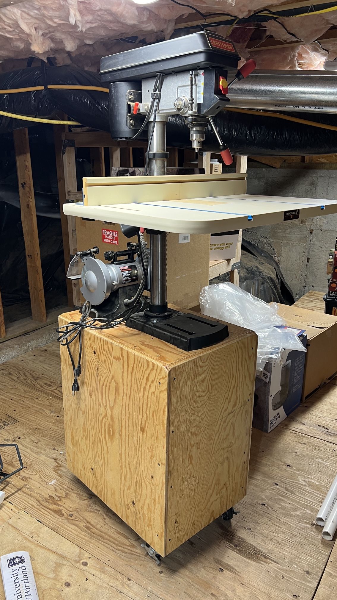 12 drill press with induction motor.