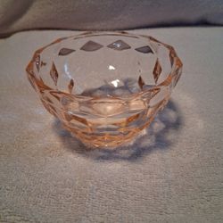 Jeanette Pink Depression Glass Cubist Bowl