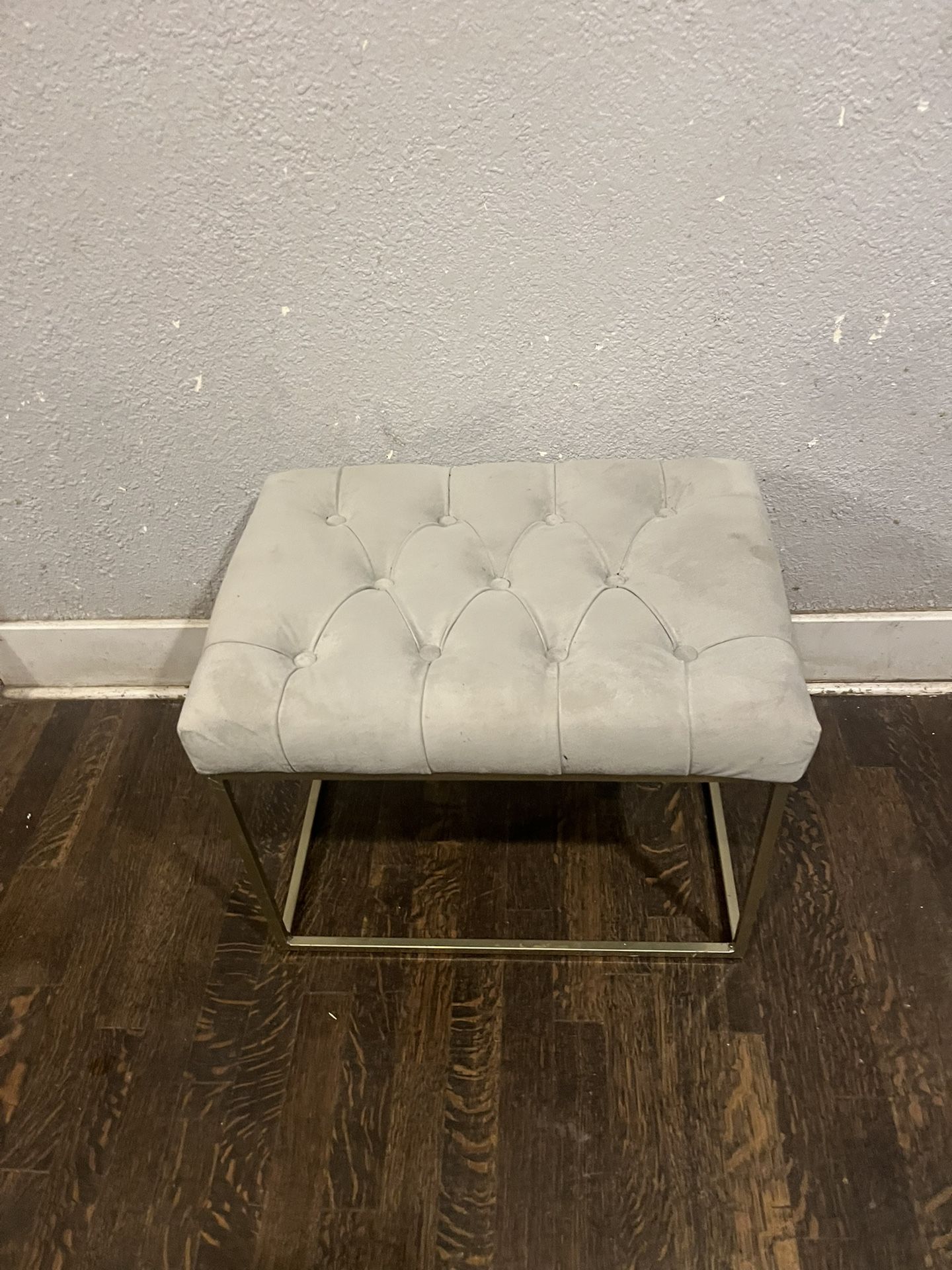 Ottoman, Foot Rest Vanity Stool with Metal Legs, Modern Contemporary Accent Stool
