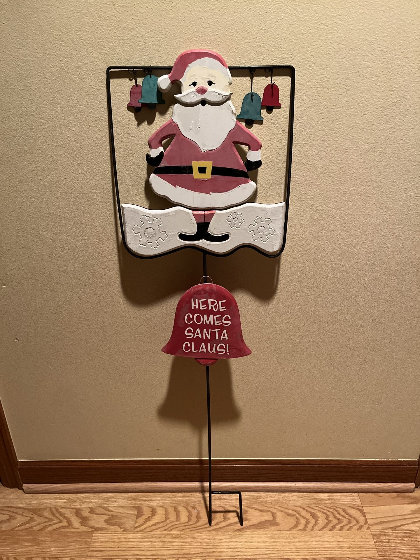 Metal Santa Yard Stake 39” Tall