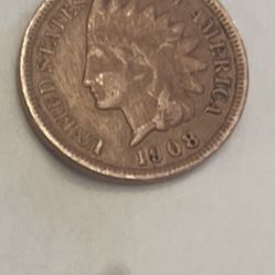 1908 Rare Indian Head Penny 