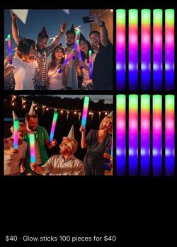 Party light sticks with batteries