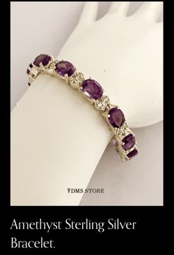 Amethyst Sterling Silver Bracelet. JBB.031