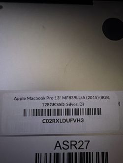 Apple MacBook Pro 13" (2015) MF839LL/A