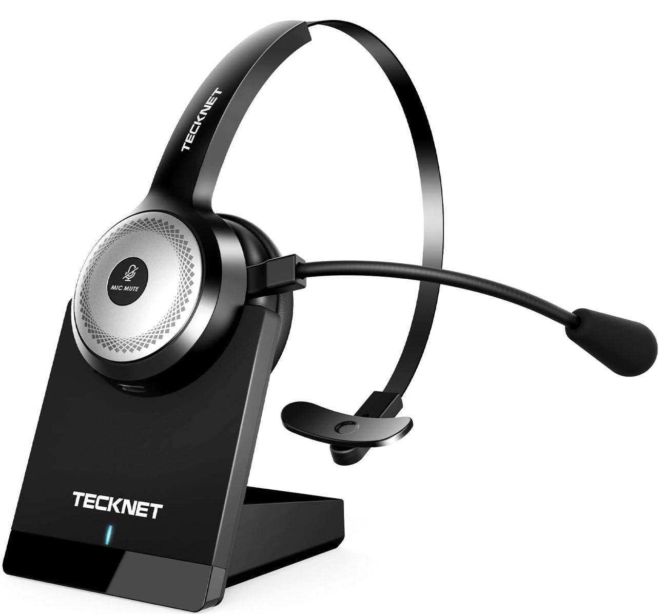 TeckNet Bluetooth 5.0 Wireless Headset TK-HS003 AI Noise Cancelling Microphone